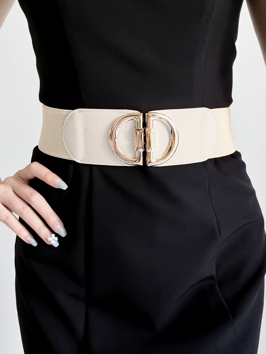 Belt - Wide D-Buckle Design Elastic