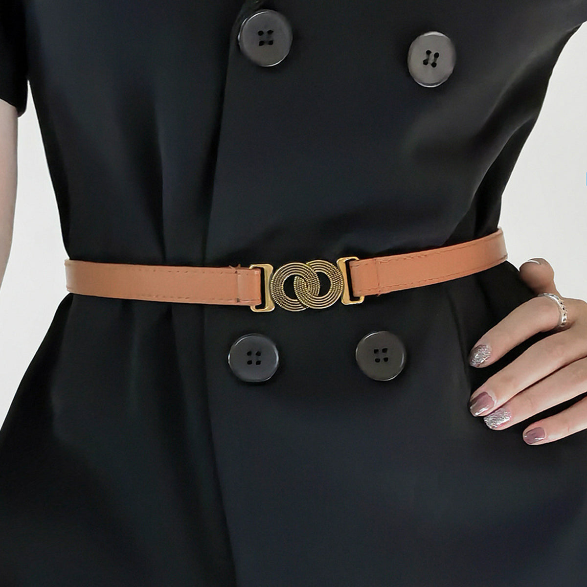 Belt - Slim Double Loop Buckle Belt