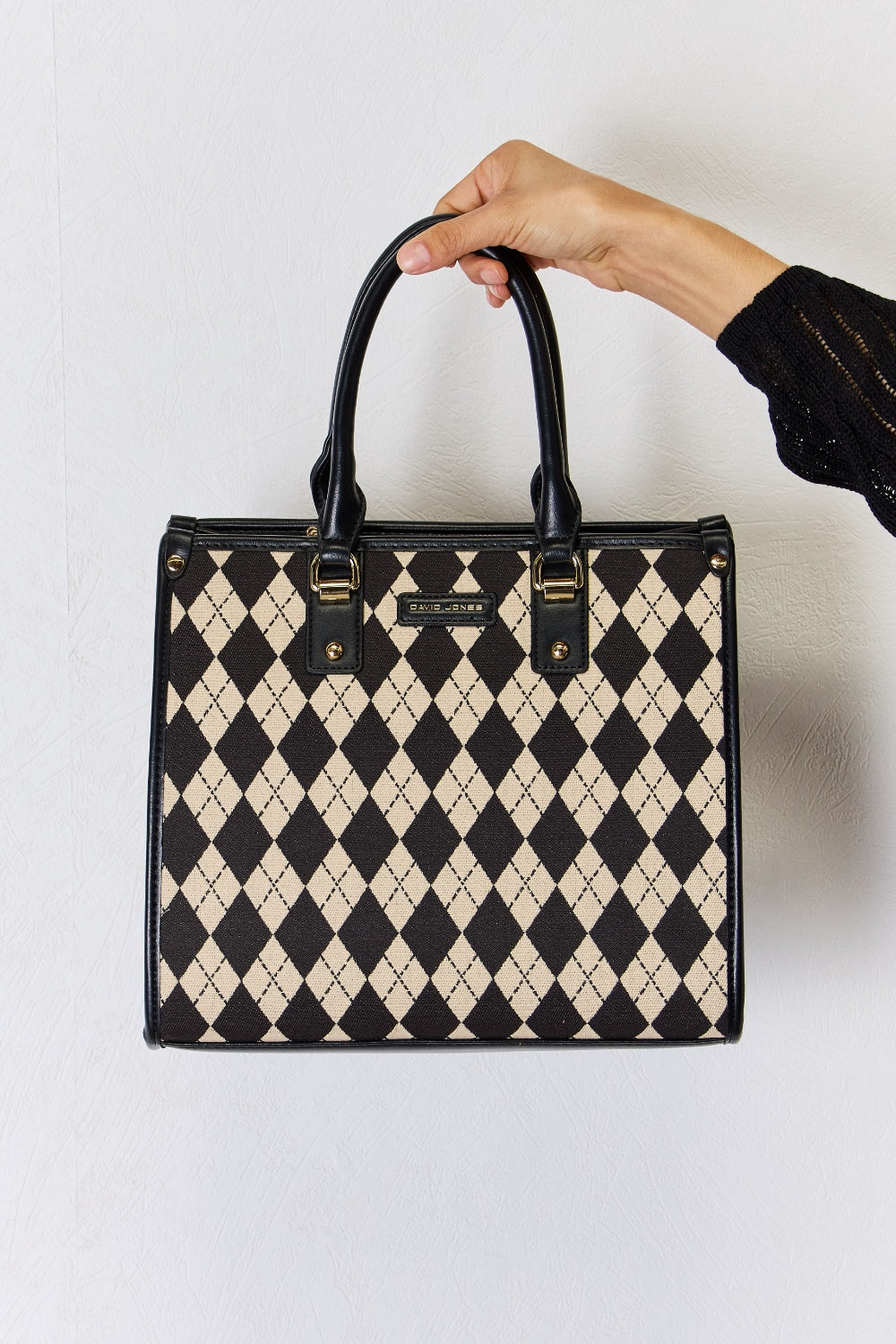 Designer Argyle Pattern Handbag