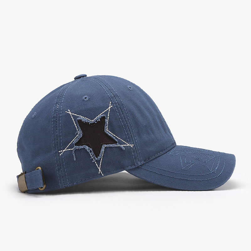 Baseball Cap - Distressed Denim Star Logo