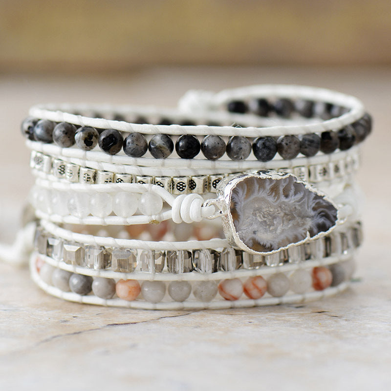 Bracelet - Layered Exotic Cut Natural Stone