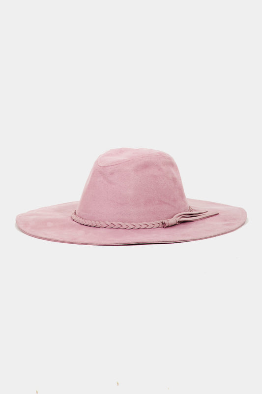 Fedora -Rancher Flat Brim Suede Hat