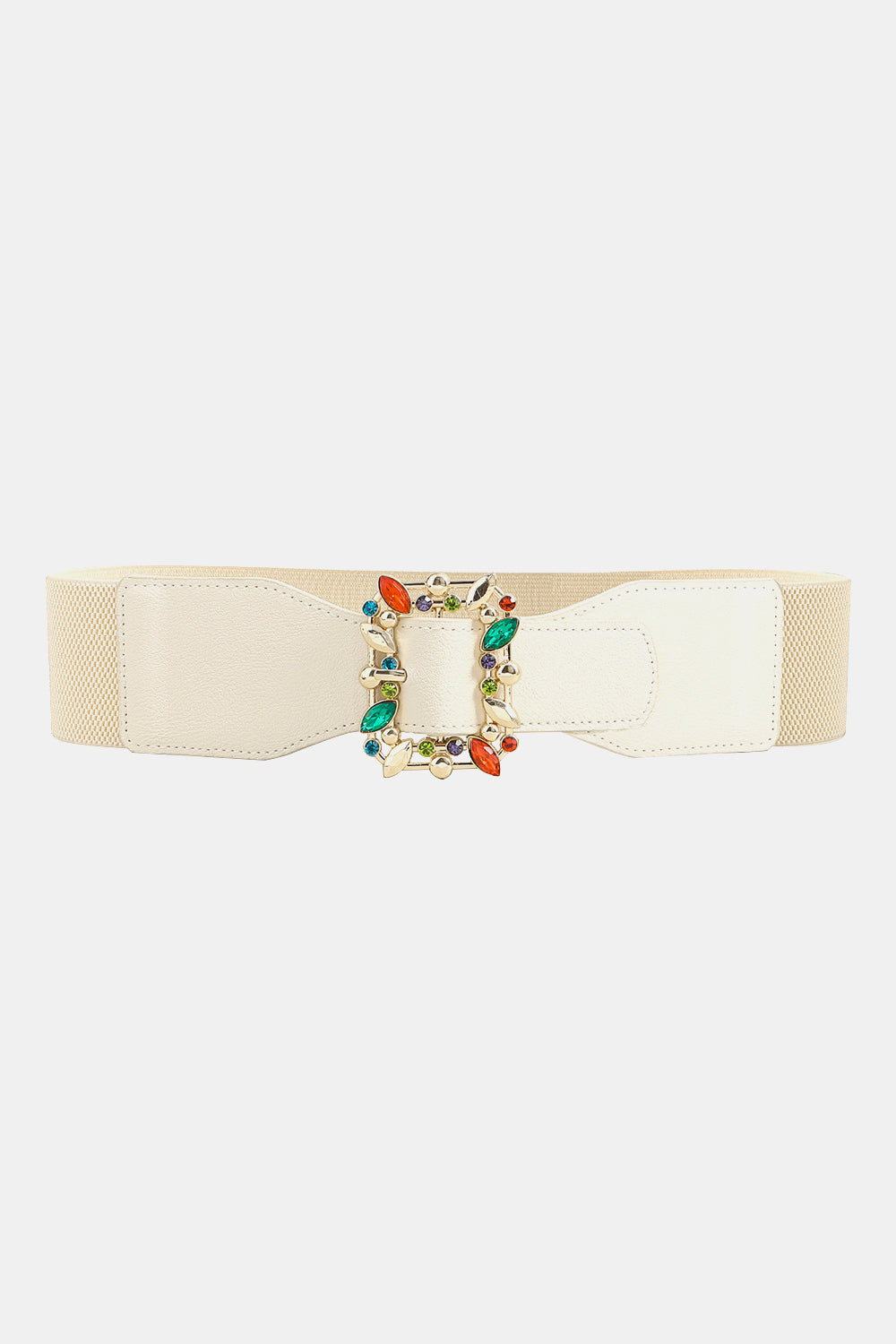 Belt - Multi-Colored Leaf Buckle Elastic