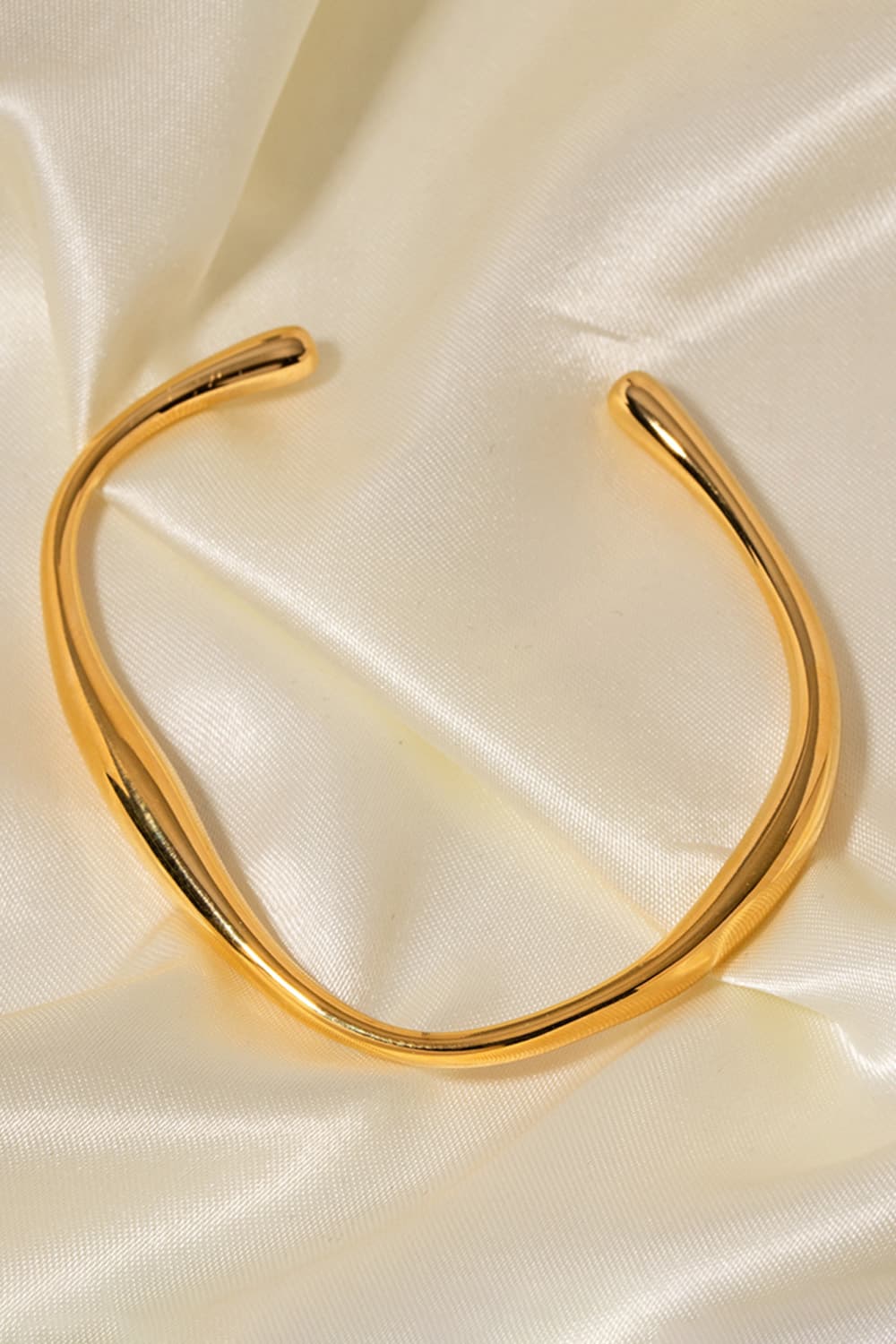 Bracelet - 18K Gold-Plated Stainless Steel Open