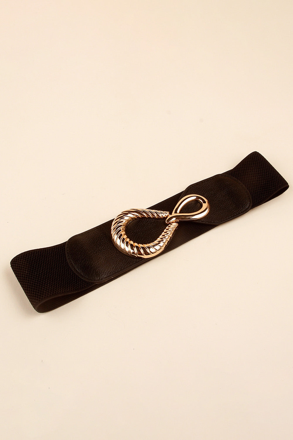 Belt - Ribbed Alloy Buckle Elastic