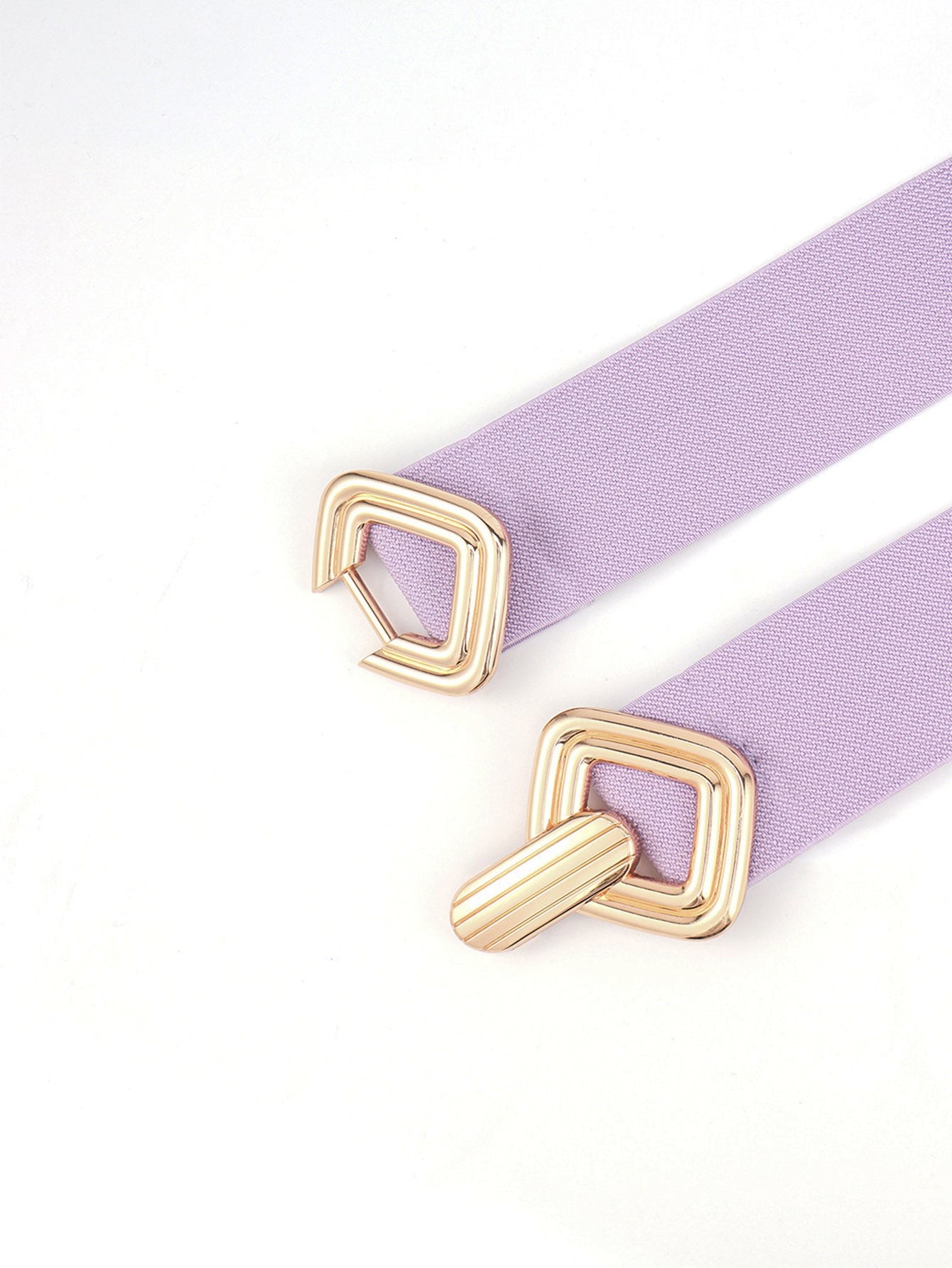 Belt - Wide Elastic w/ Geometric Buckle