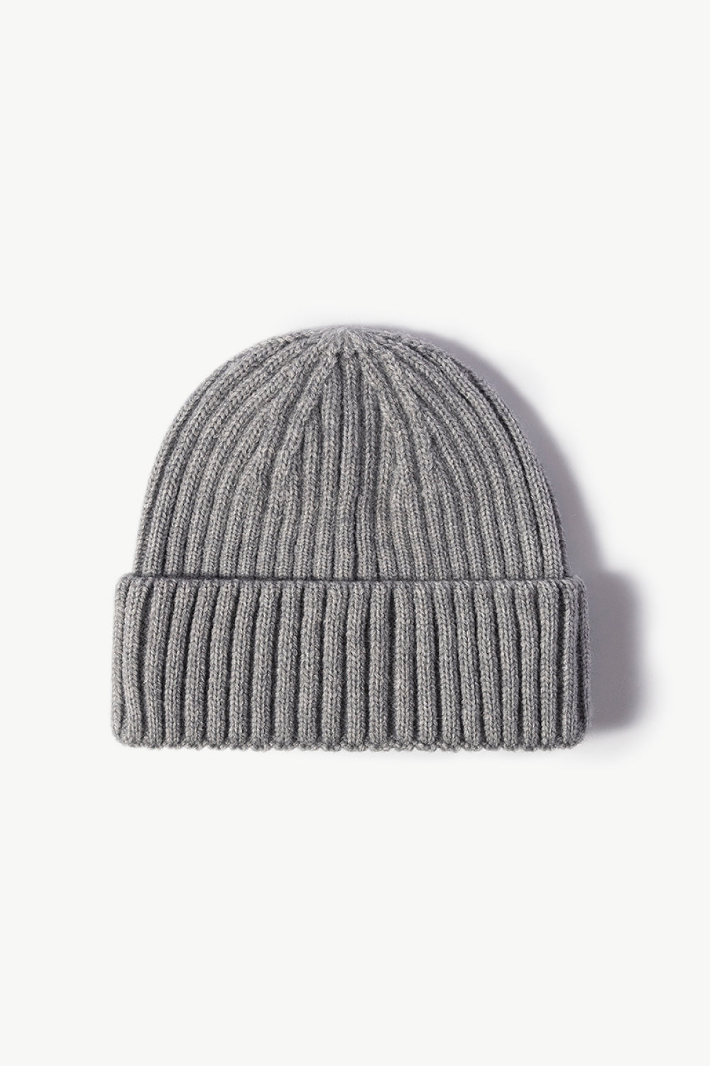 Beanie - Solid Color Rib-Knit Cuff