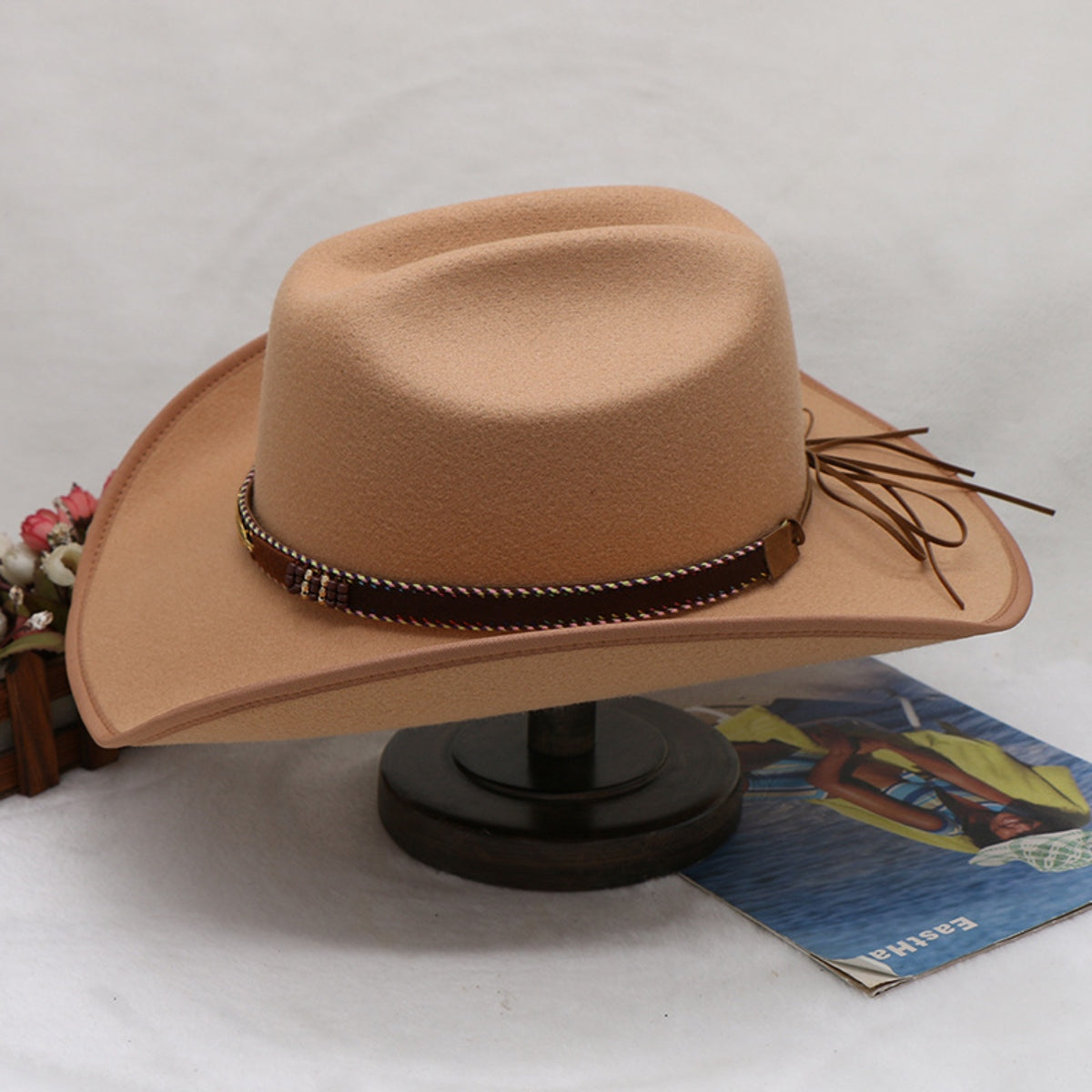 Cowboy Hat - Tied Wide Brim Tweed