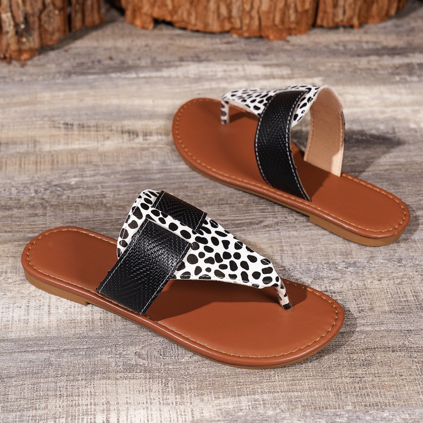 Sandals - Animal Print Open Toe