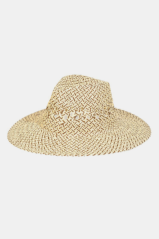 Sun Hat - Cutout Woven Straw Hat