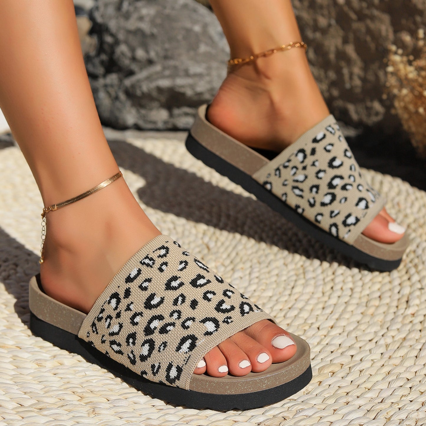 Sandals - Leopard Open Toe