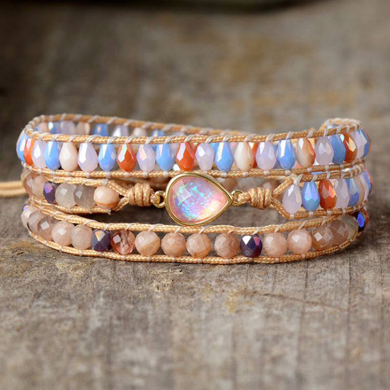 Bracelet - Beaded Pear-Shaped Opal Stone