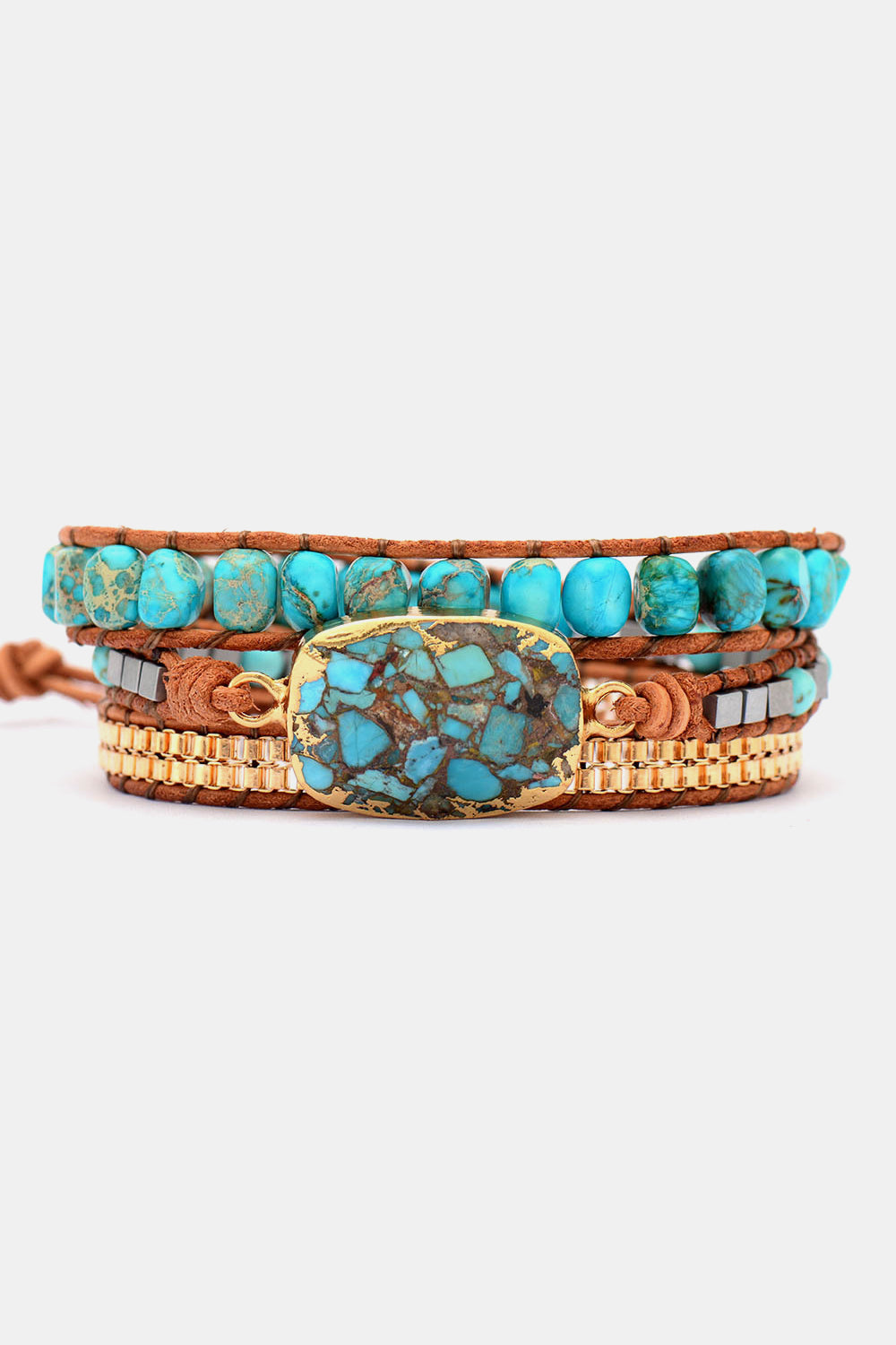 Bracelet - Triple Layered Radiant Cut Stone