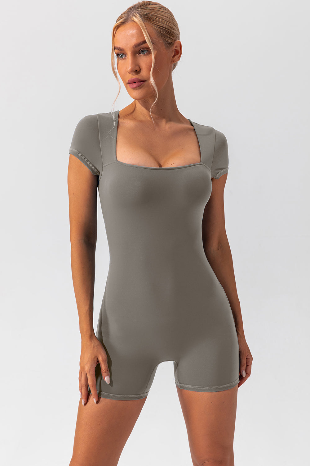 Romper - Square Neck Cap Sleeve Active