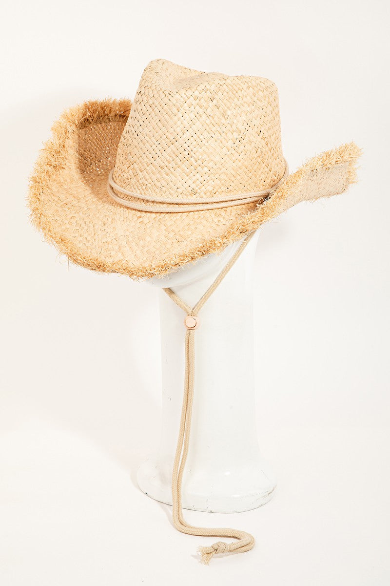 Cowboy Hat - Raw Hem Fringe Weave