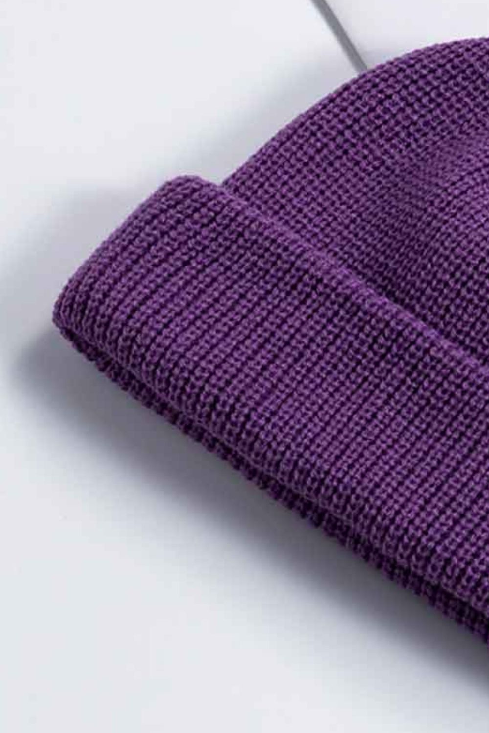 Beanie - Solid Color Rib-Knit Cuff