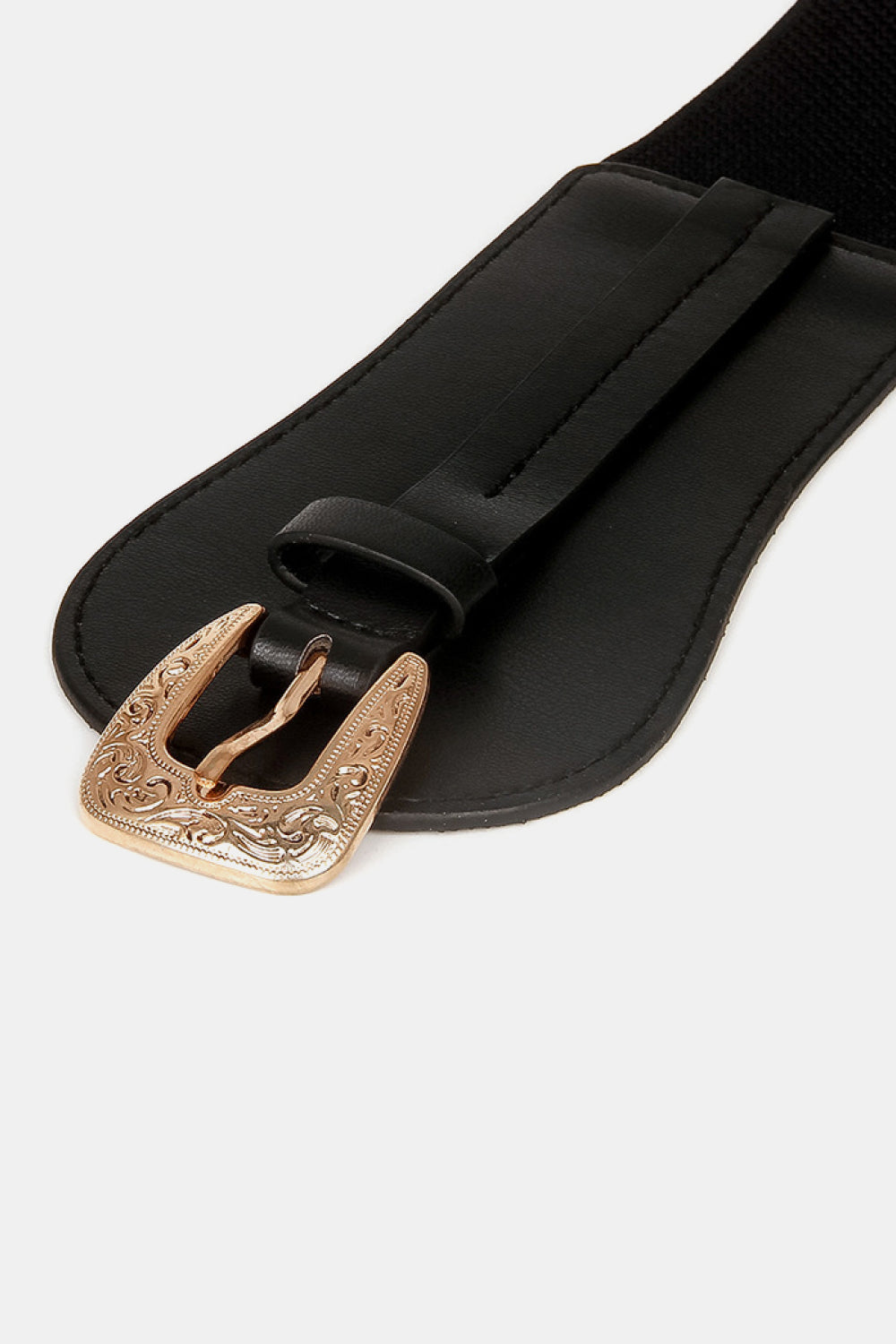 Belt - Wide Elastic Belt with Alloy Buckle