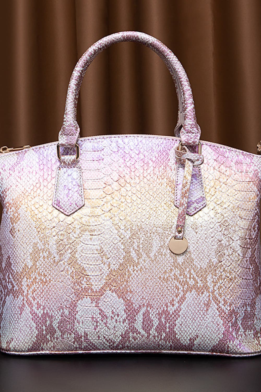 Crocodile Embossed Dome Handbag