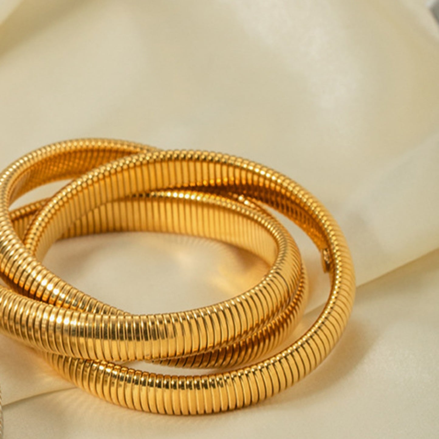 Bracelet - Triple Intertwined Stretch Snake