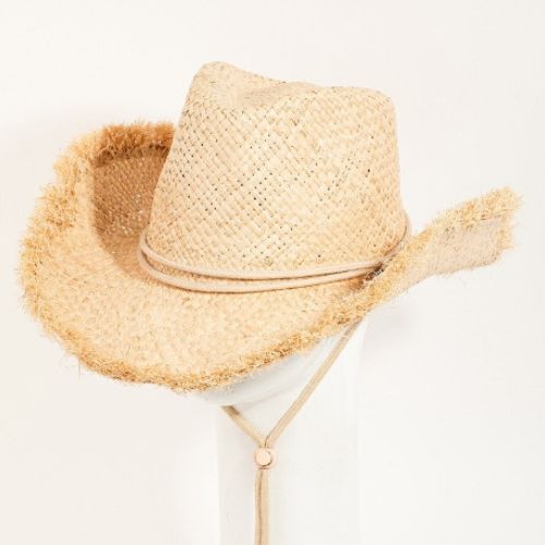 Cowboy Hat - Raw Hem Fringe Weave