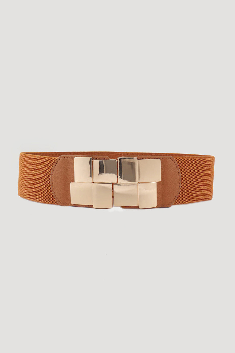 Belt - Geometric Buckle Elastic Wide Belt