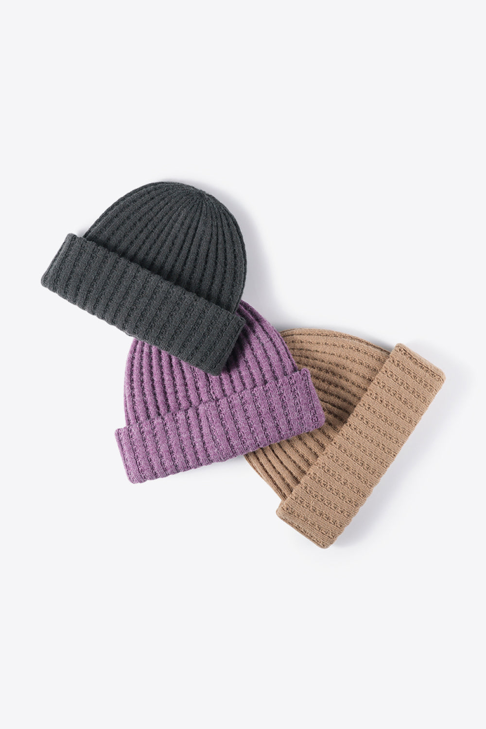 Beanie - Solid Color Wide Rib Knit