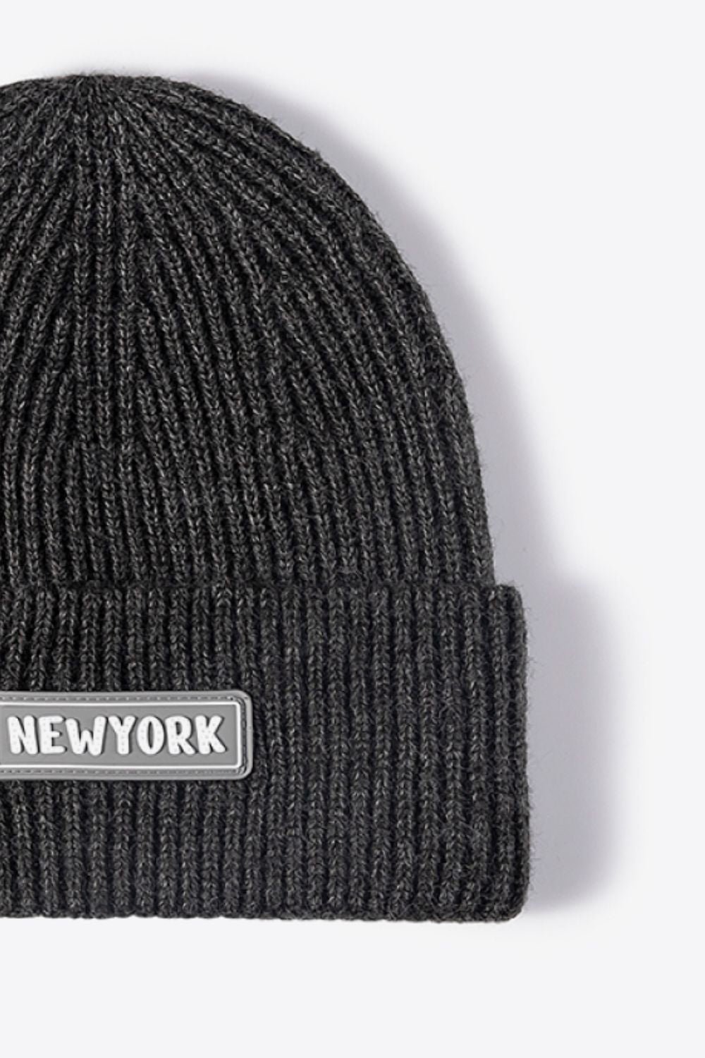 Beanie - Patch Rib-Knit Cuff - NEWYORK