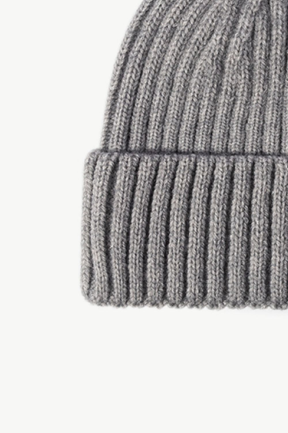 Beanie - Solid Color Rib-Knit Cuff