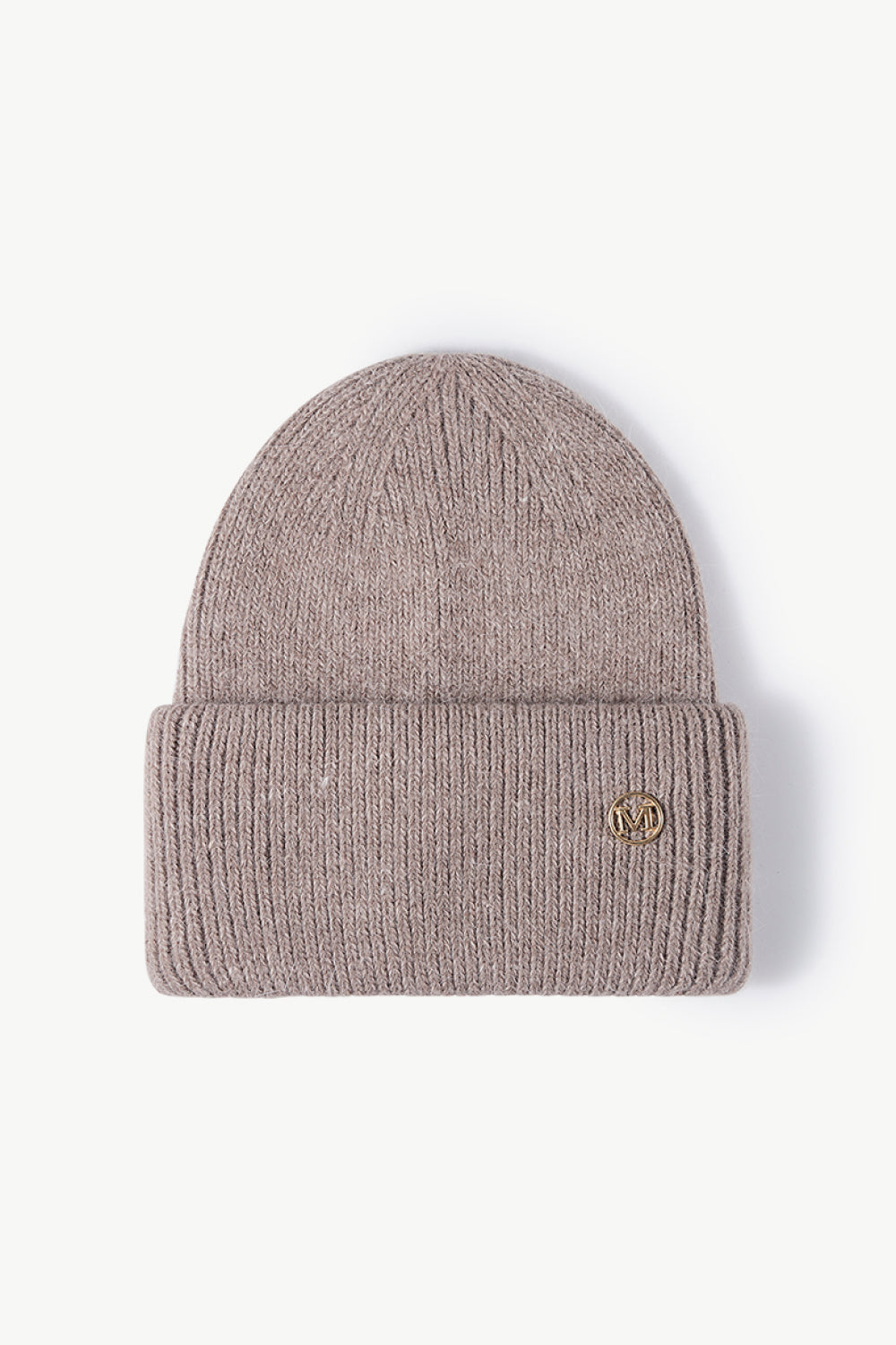 Beanie - M Emblem Rib-Knit Cuff