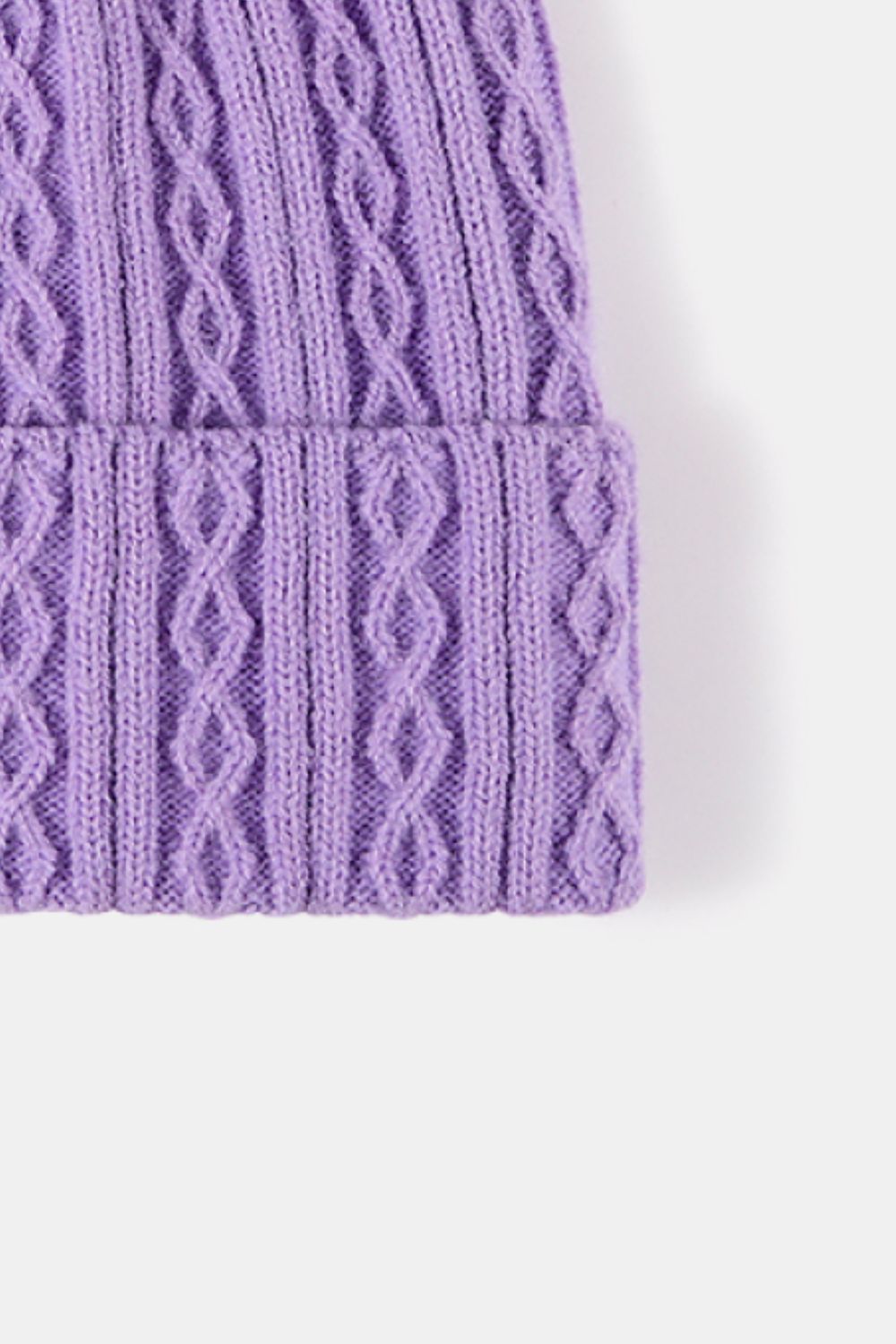 Beanie - Mixed Braid Knit Cuff