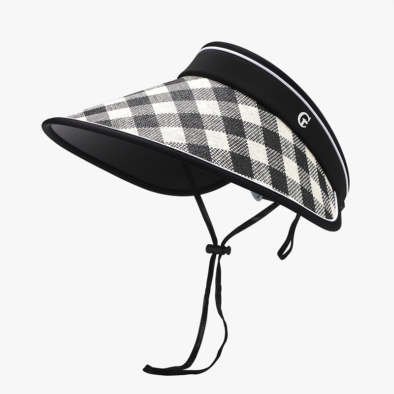 Visor - Sun Hat Plaid Pattern - Adjustable