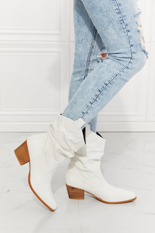 Cowboy Boots - Scrunch Cowboy Boots in White