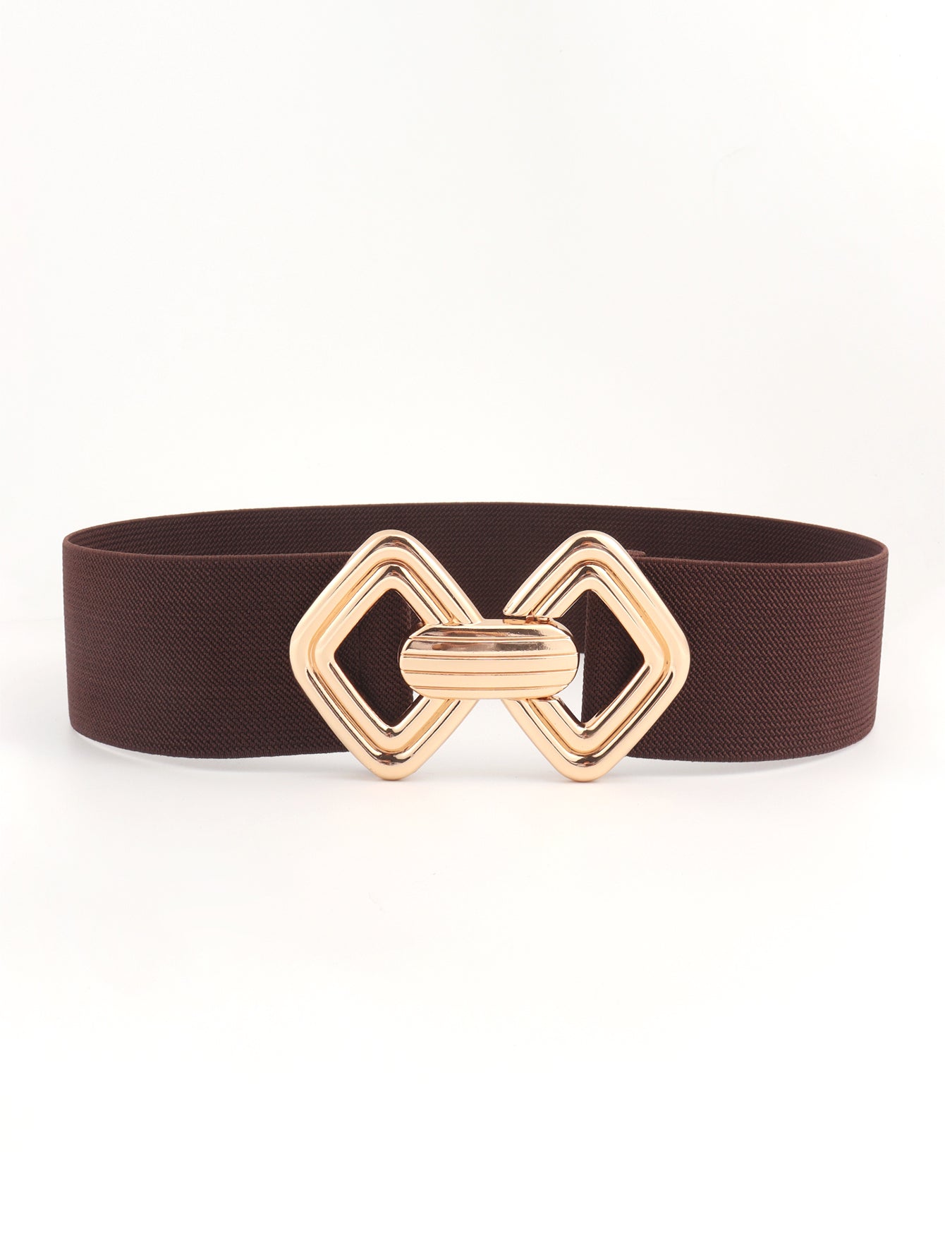 Belt - Wide Elastic w/ Geometric Buckle