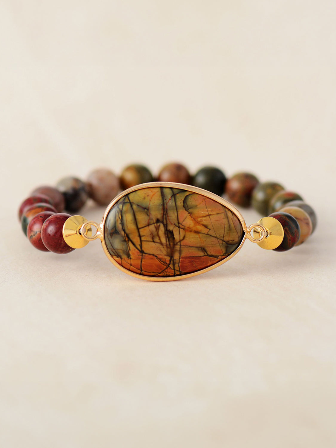 Bracelet - Beaded Pear Shape Agate Stone