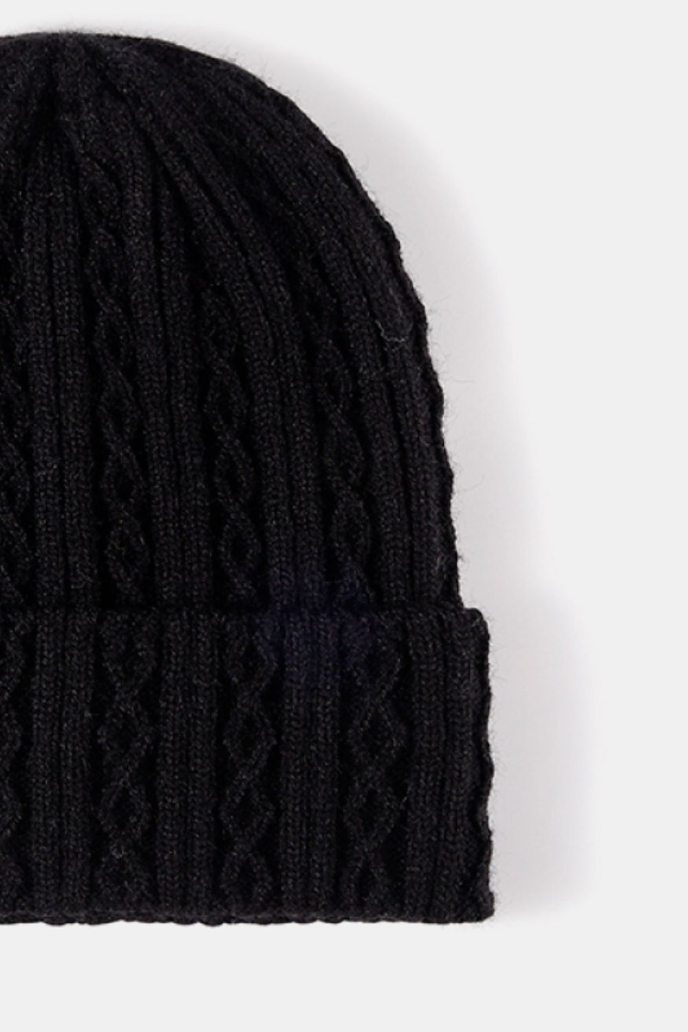 Beanie - Mixed Braid Knit Cuff