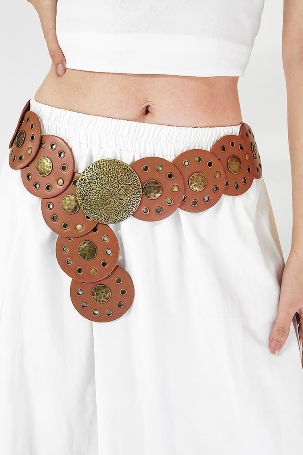 Belt - Round Shape Metallic Buckle