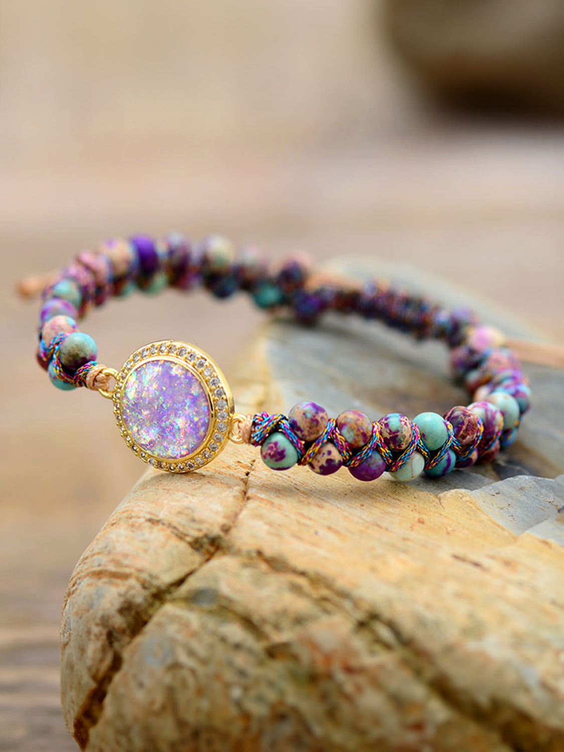 Bracelet - Beaded Opal & Imperial Jasper