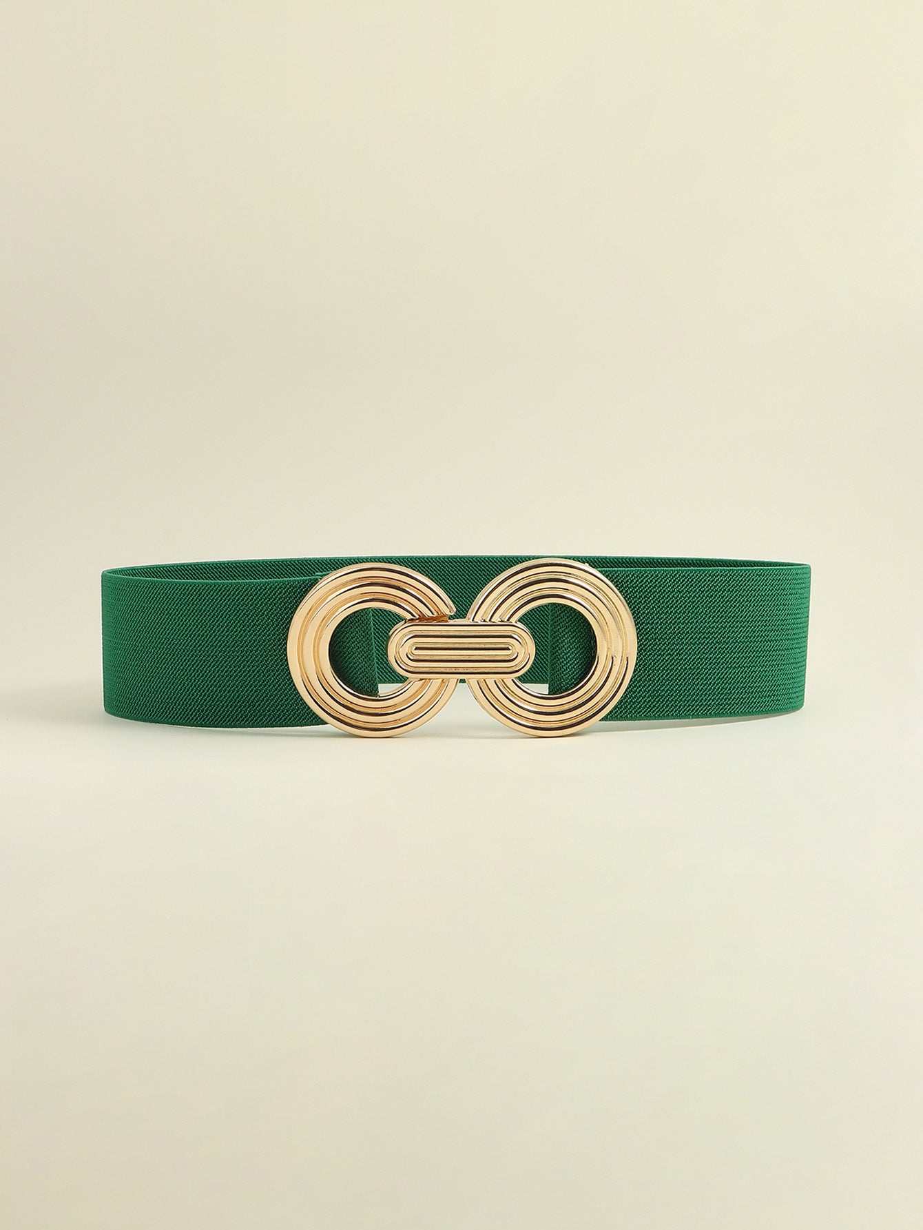 Belt - Wide Elastic w/ Geometric- Buckle