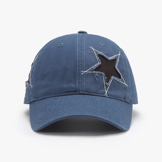 Baseball Cap - Distressed Denim Star Logo