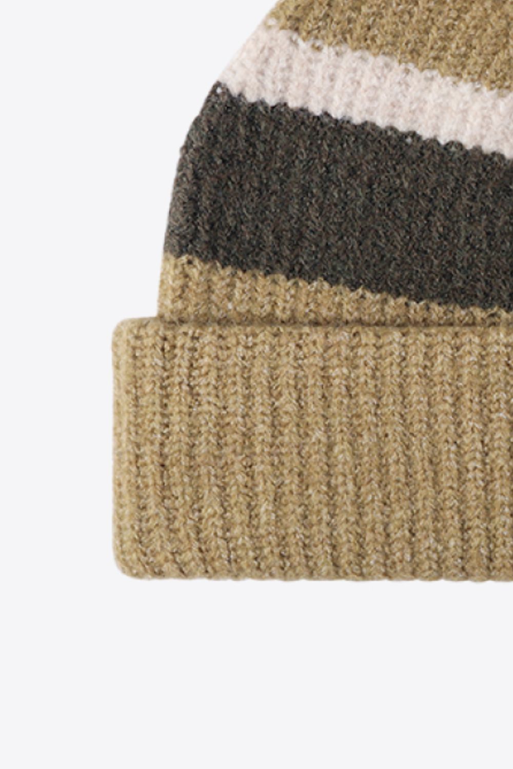 Beanie - Tricolor Rib Knit Cuff