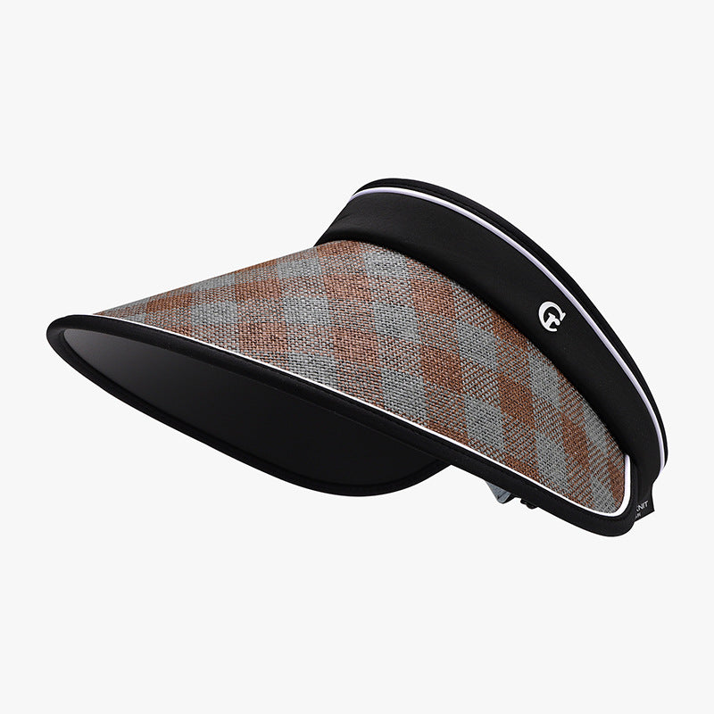 Visor - Sun Hat Plaid Pattern - Adjustable