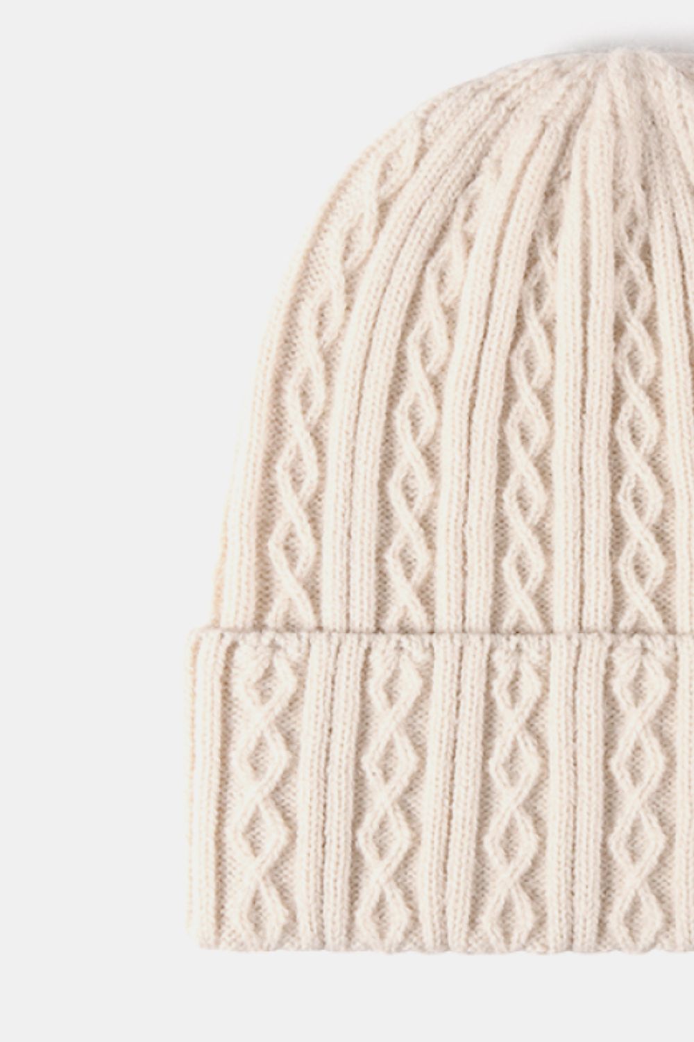 Beanie - Mixed Braid Knit Cuff