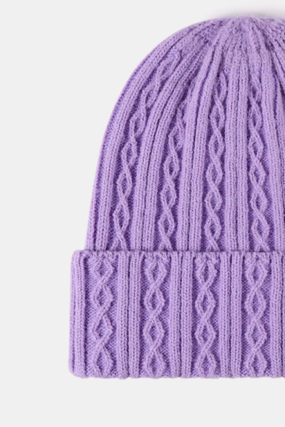 Beanie - Mixed Braid Knit Cuff