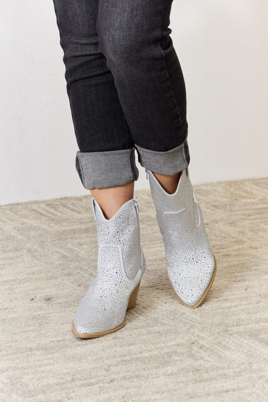 Ankle Booties - Rhinestone Ankle Cowboy Boots