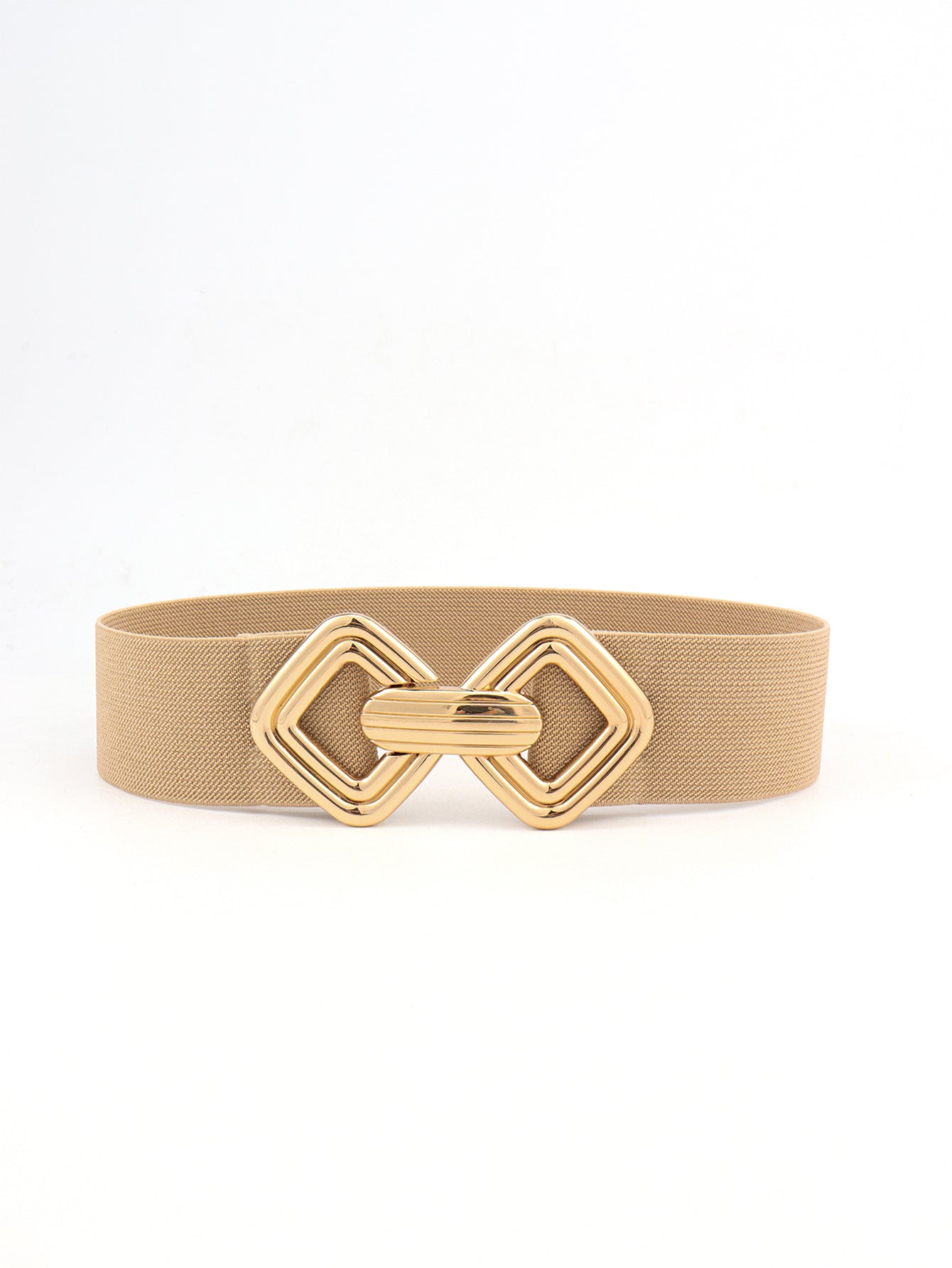 Belt - Wide Elastic w/ Geometric Buckle