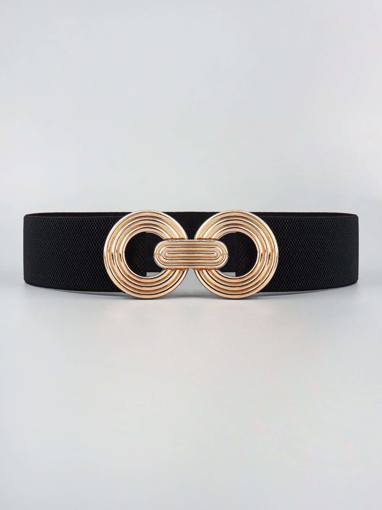 Belt - Wide Elastic w/ Geometric- Buckle