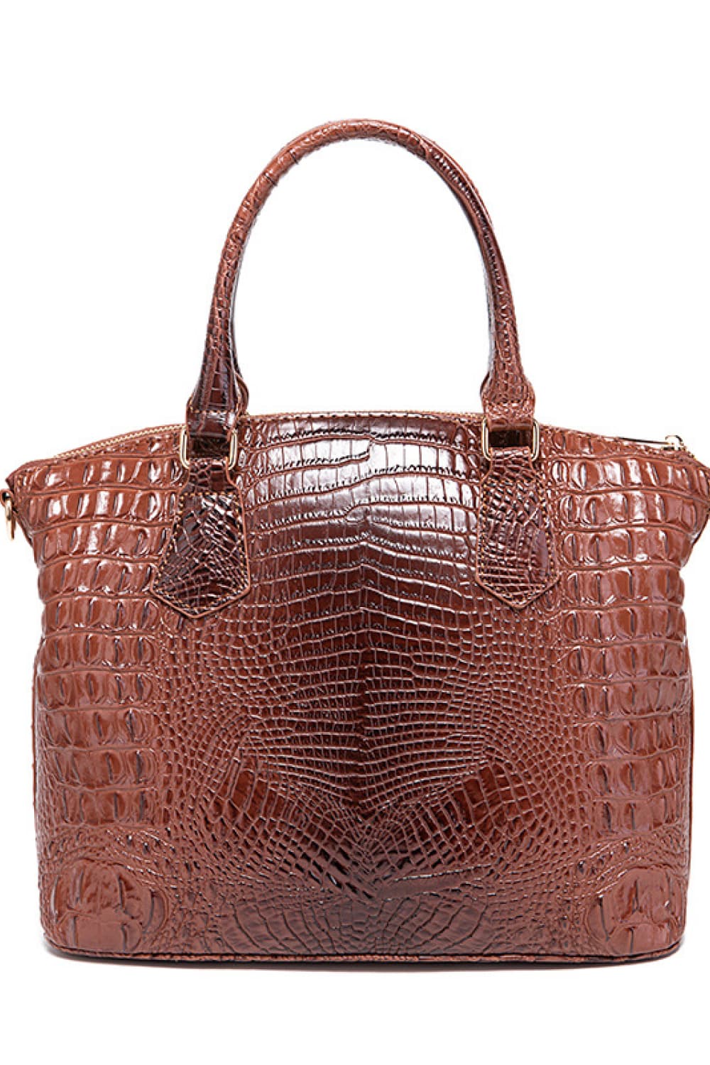 Crocodile Embossed Dome Handbag