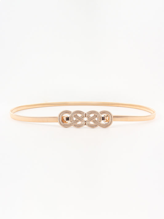 Belt - Stretch Metallic Belt Infinity Knot