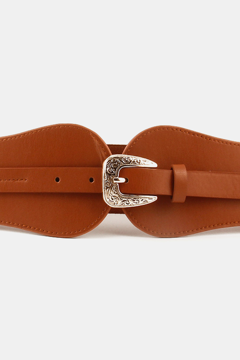 Belt - Wide Elastic Belt with Alloy Buckle