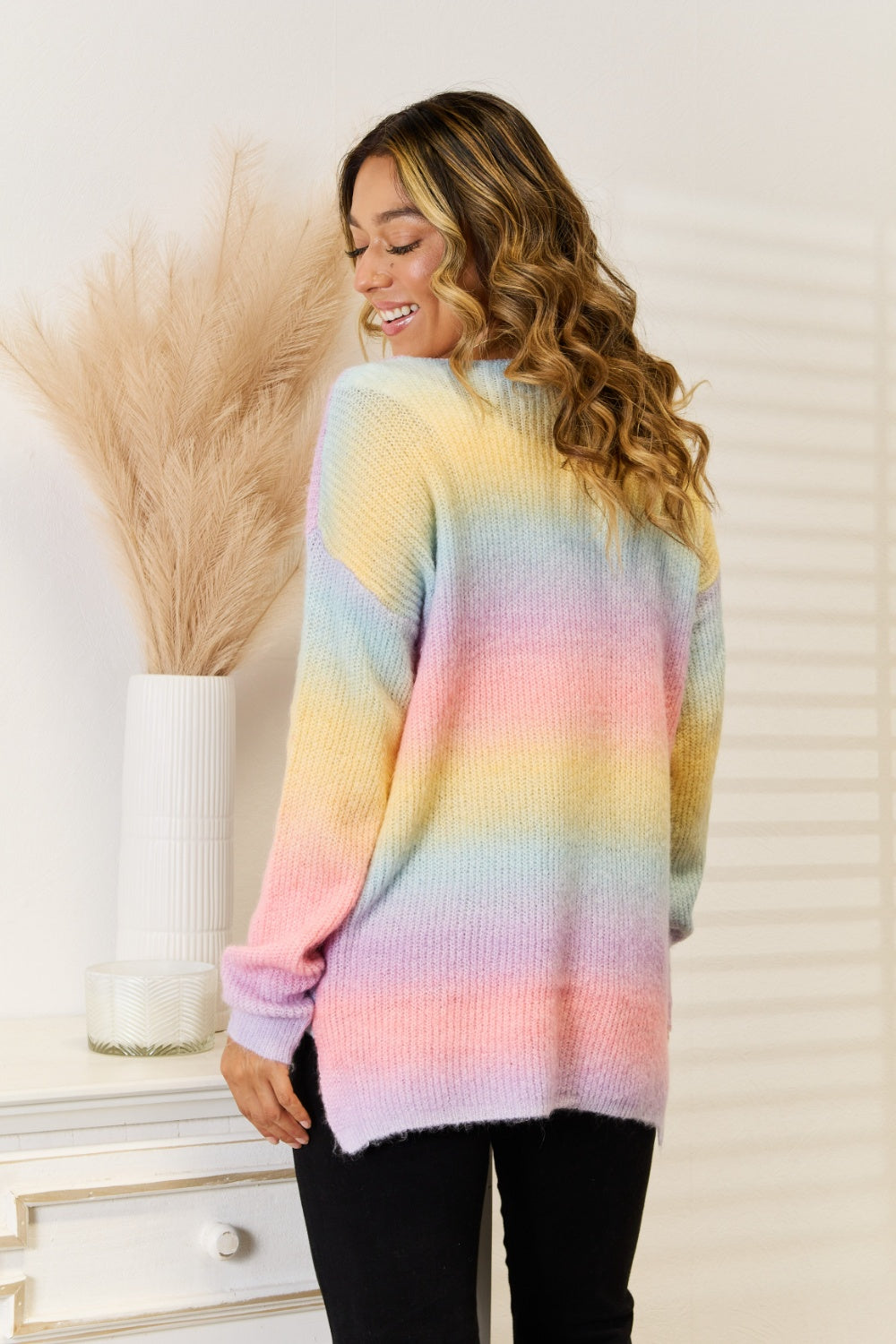 V-Neck Gradient Sweater